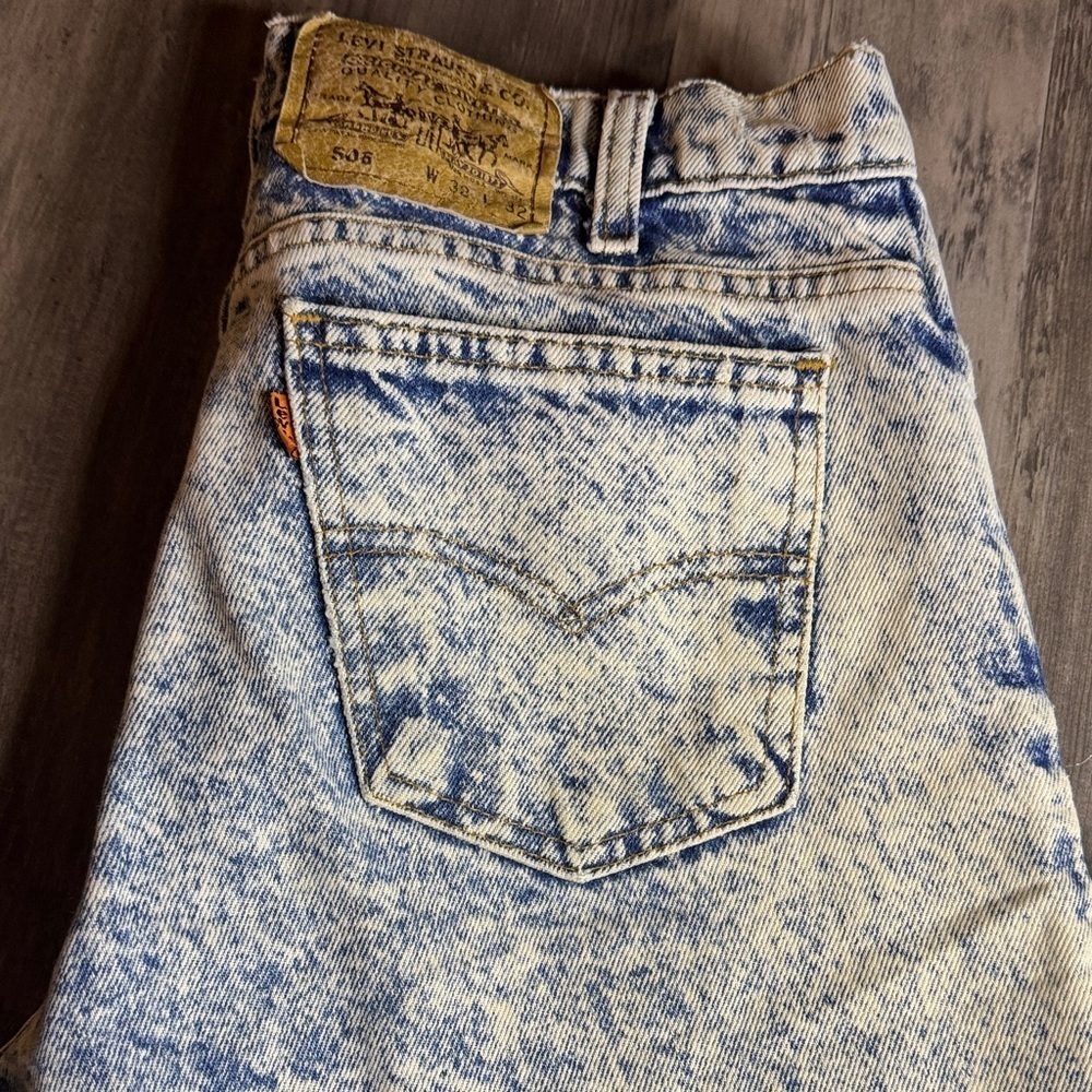 90’s Vintage 1991 Levi's Orange Tab Blue Acid Wash 506 Men's Jeans